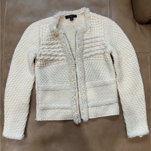 Ann Taylor Jackets & Blazers - Ann Taylor Cream Textured Knit Jacket